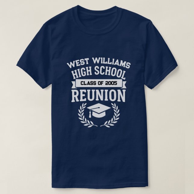 Klassisk Skolnamn Gymnasie Klassåterträff T Shirt (Design framsida)