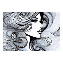 Klassisk skönhet: Modern kvinna i svartvitt