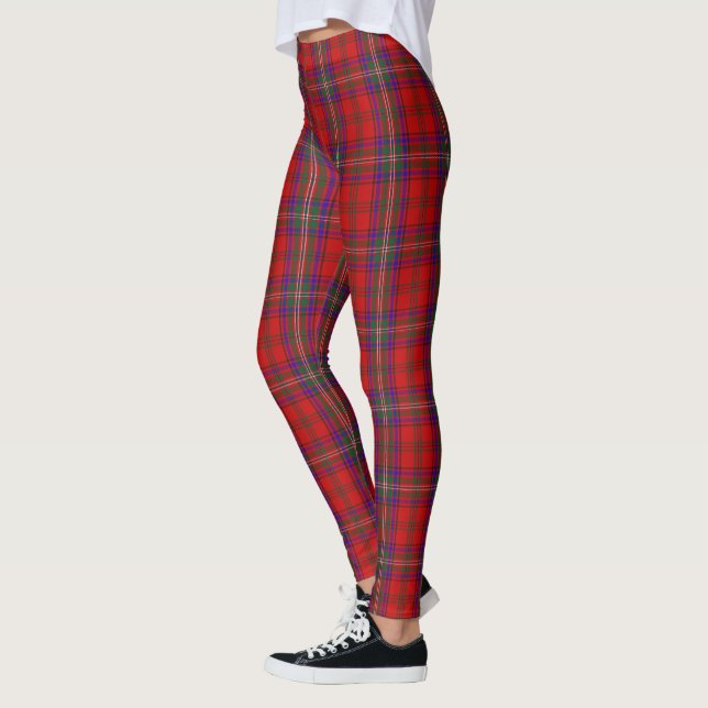 Klassisk skotsk Klan MacClure Red Tartan Leggings (Vänster)