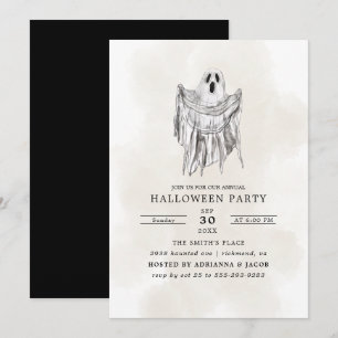 Klassisk Skräckskog Spök Halloween Inbjudningar