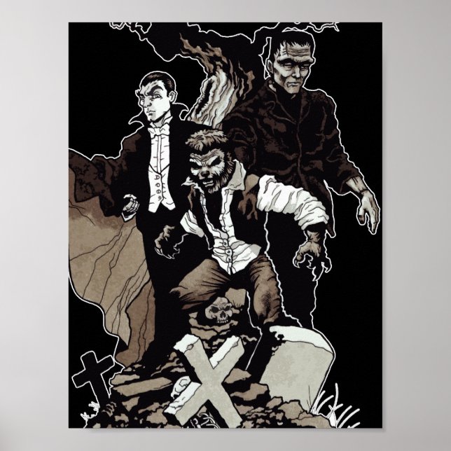 Klassisk skräcktrio! poster (Framsidan)
