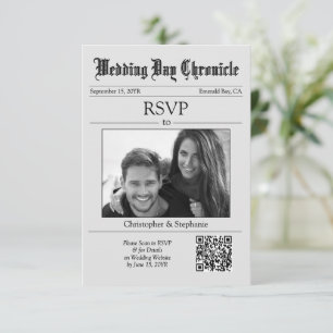 Klassisk skript 1 Foto QR-kod Grå Tidning OSA Kort