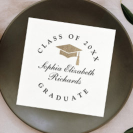 Klassisk skript svart-vit examen  pappersservett