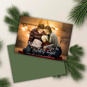 Klassisk skriven Wish Fern-Grönt - fotomul Julkort