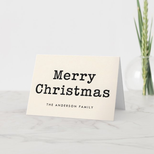 Klassisk skrivmaskinsskrift God Jul Helgkort (Framsida)