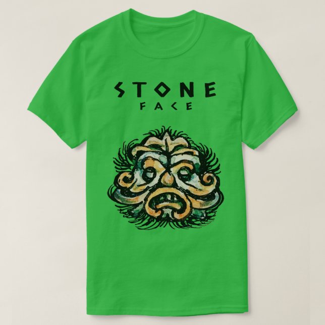 Klassisk skulptur Ansikte Stone Head T Shirt (Design framsida)