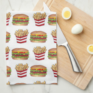 Klassisk snabbmatspolning och Fransk Fries Kökshandduk