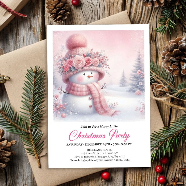 Klassisk snöig skog för barn digital nedladdning j inbjudningar (Classic Snowy Forest Kids Digital Download Christmas Invitation

)