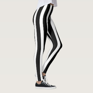 Klassisk Snyggt för svartvitt och vitrandigt Leggings