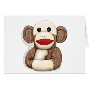 Klassisk Sock monkey Hälsningskort