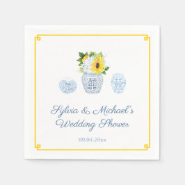 Klassisk solrosblå och vit Vas-Möhippa Pappersservett