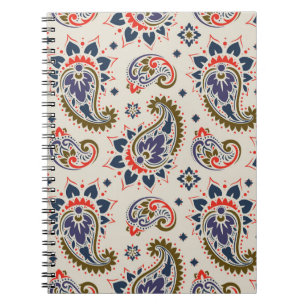Klassisk, sömlös paisley mönster-design. anteckningsbok