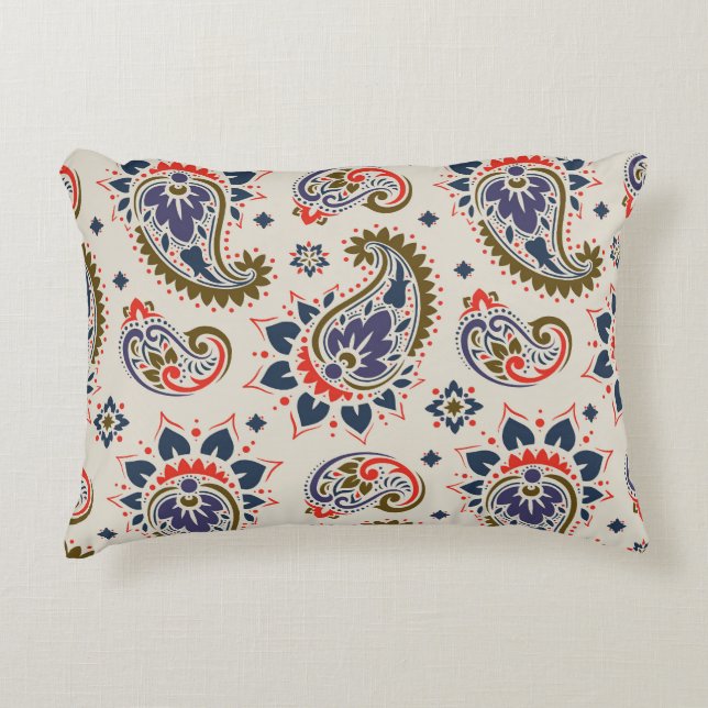Klassisk, sömlös paisley mönster-design. prydnadskudde (Framsidan)