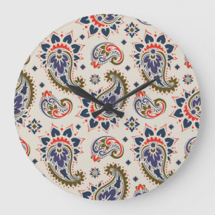 Klassisk, sömlös paisley mönster-design. stor klocka