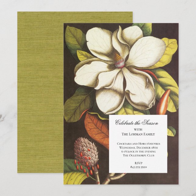 Klassisk Southern Magnolia-inbjudan Inbjudningar (Fram/baksida)