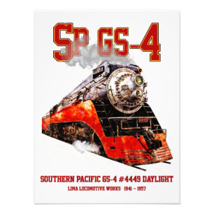 Klassisk Southern Pacific GS-4 ånglok Fototryck