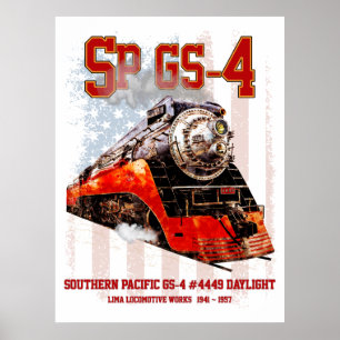 Klassisk Southern Pacific GS-4 ånglok Poster