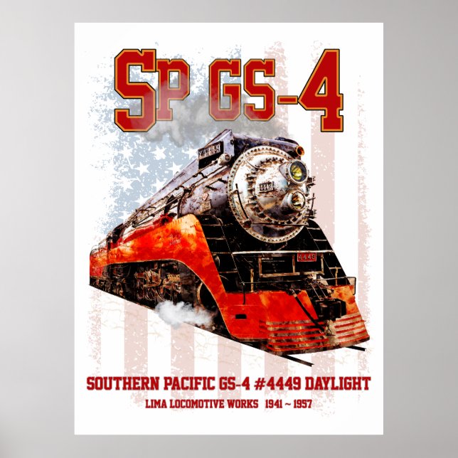 Klassisk Southern Pacific GS-4 ånglok Poster (Framsidan)