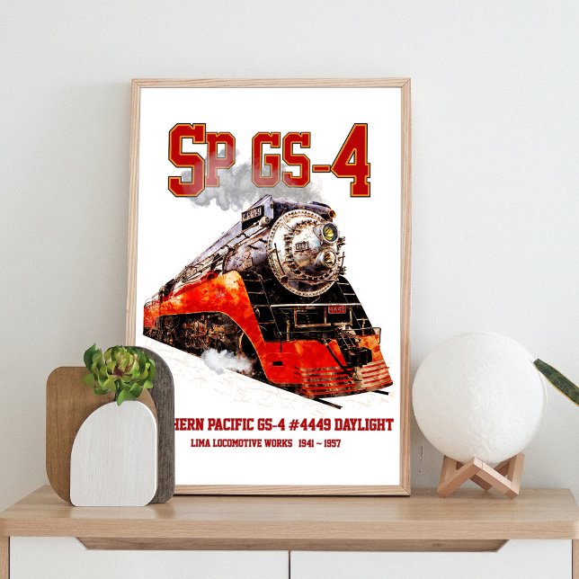 Klassisk Southern Pacific GS-4 ånglok Poster (Classic Southern Pacific GS-4 Steam Locomotive. Poster )
