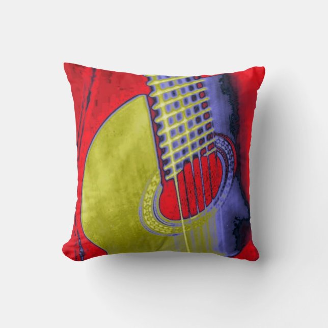 Klassisk spansk Guitar Pop Art Kudde (Framsida)