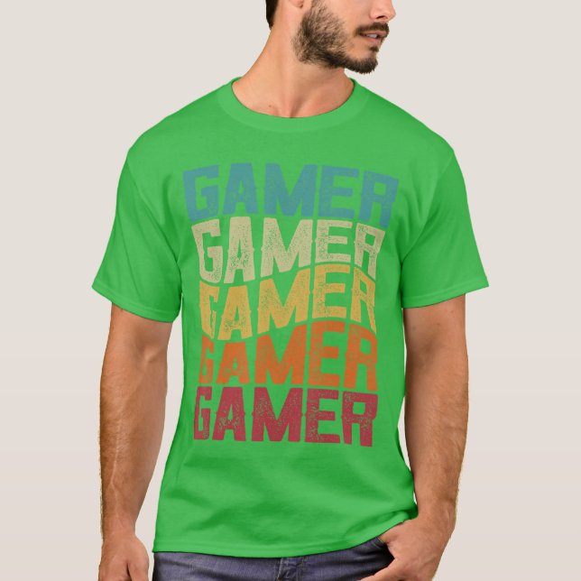 Klassisk spelare Retro 70-tal 80-tal Videospel Äls T Shirt (Framsida)