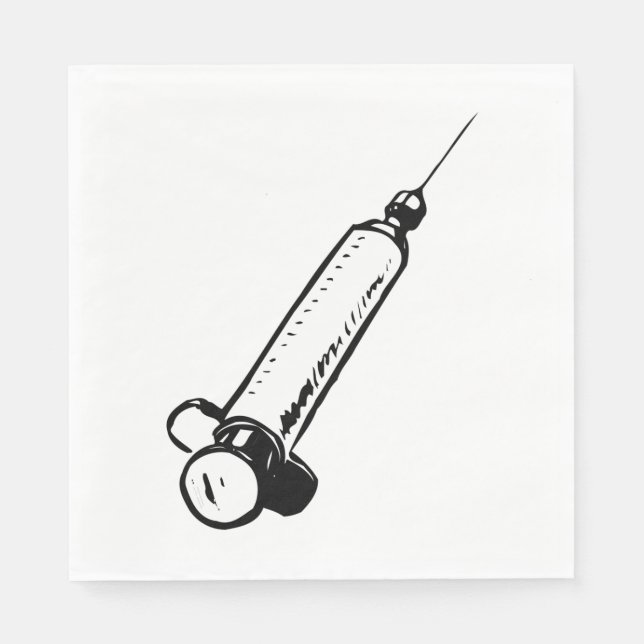 Klassisk sprutdesign för medicinsk utrustning pappersservett (Framsidan)