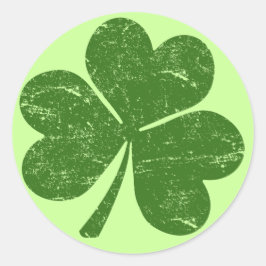 Klassisk St Paddys Shamrock Runt Klistermärke