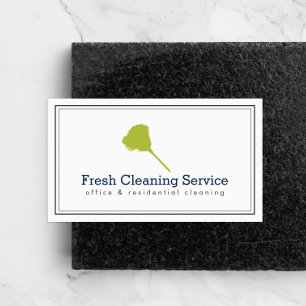 Klassisk Städning Service Feather Duster White Visitkort