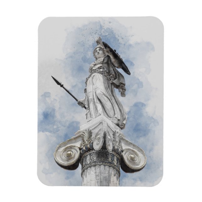 Klassisk staty av Athena – mytologiinspirerad  Magnet (Vertikal)