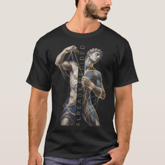 Klassisk staty cyberpunk trådram konst t shirt