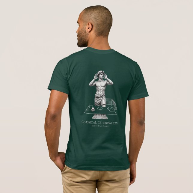 Klassisk staty fotbollsfirande konst t shirt (Hel baksida)