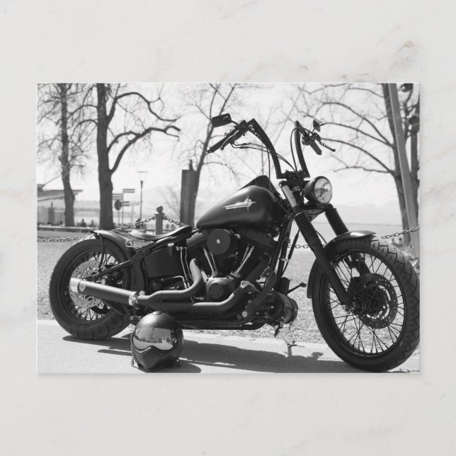 Klassisk stenning av motorcykel vykort (Framsida)