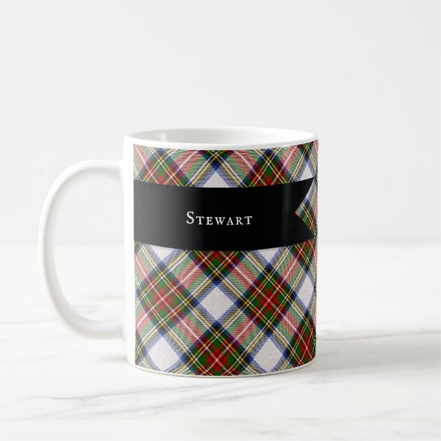 Klassisk Stewart Royal Dress Plaid Keramikkopp Kaffemugg (Vänster)