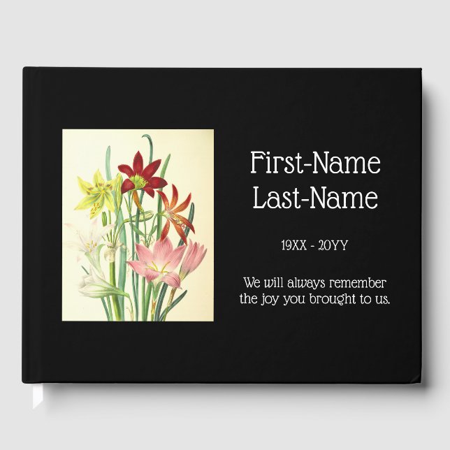 Klassisk Stil Blommigt - gestbook för begravningsm Gästböcker (Framsida)