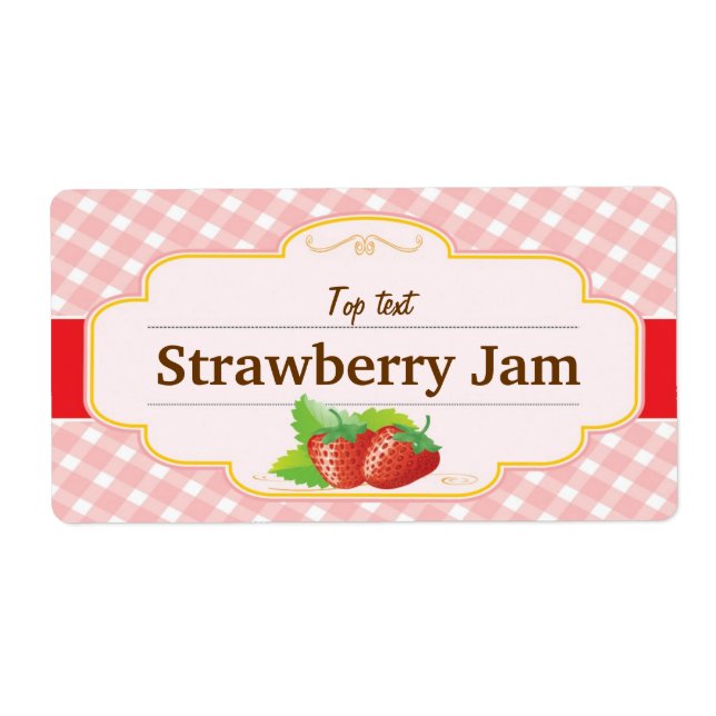 Klassisk Stil Sylt Jelly Strawberry-etikett Fraktsedel (Framsidan)