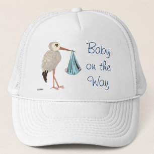 Klassisk stork (blå) (babyskor) truckerkeps