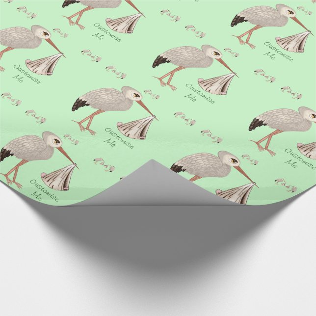 Klassisk stork (Neutralt) 1 (babyskal) Presentpapper (Hörn)