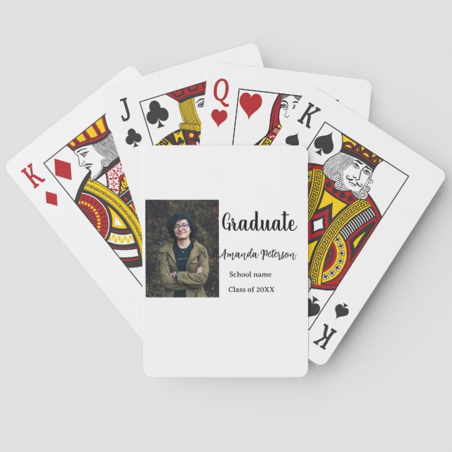 Klassisk studenten, lägg till bild namn, skolår casinokort (Baksidan)