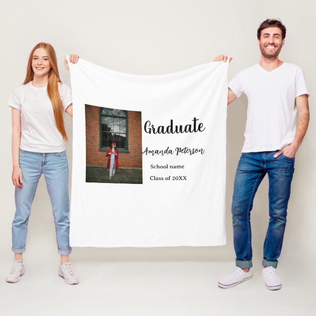 Klassisk studenten, lägg till bild namn, skolår fleecefilt (På plats)