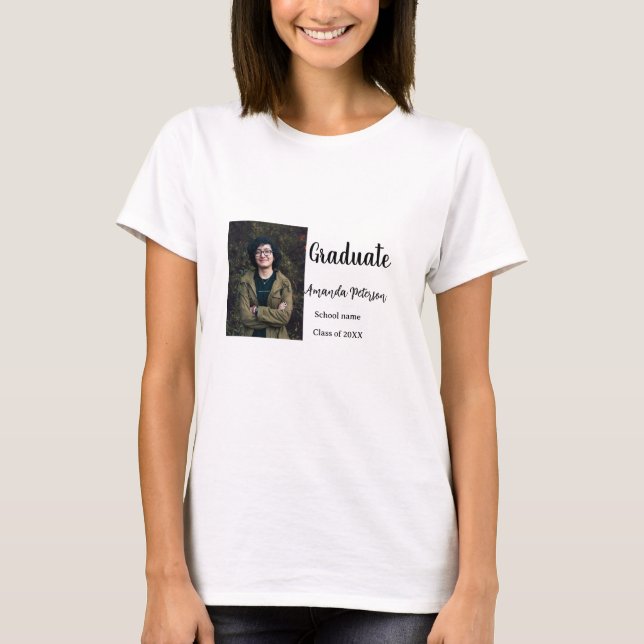 Klassisk studenten, lägg till bild namn, skolår t shirt (Framsida)