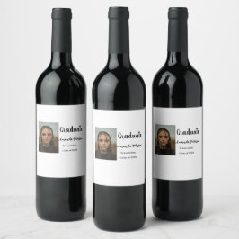 Klassisk studenten, lägg till bild namn, skolår vinflaska etikett