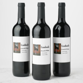 Klassisk studenten, lägg till bild namn, skolår vinflaska etikett