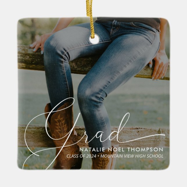 Klassisk Studentfest för fotomodern Coola Julgransprydnad Keramik (Framsida)