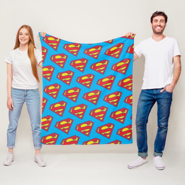 Klassisk supergirl-Logotyp med blå kontur Fleecefilt (På plats)