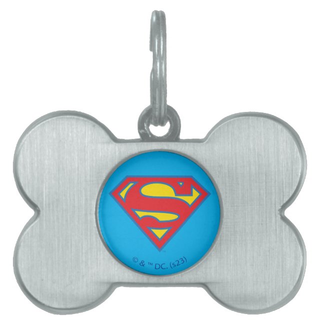 Klassisk supergirl-Logotyp med blå kontur ID-bricka Husdjur (Framsidan)