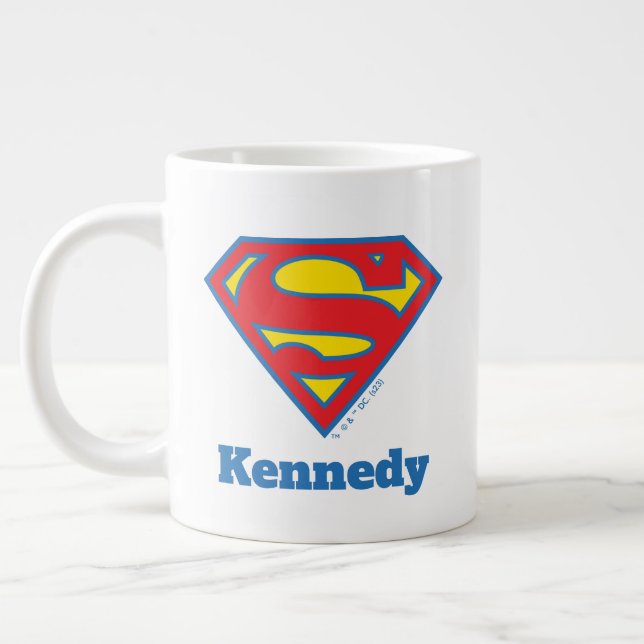Klassisk supergirl-Logotyp med blå kontur Jumbo Mugg (Vänster)