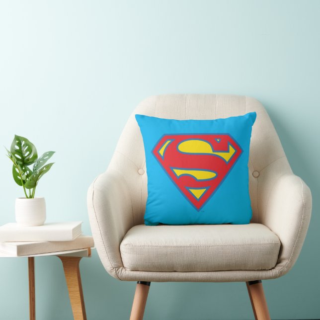 Klassisk supergirl-Logotyp med blå kontur Kudde (Stol)