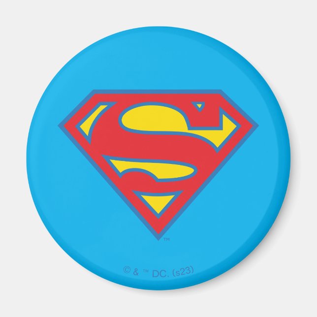 Klassisk supergirl-Logotyp med blå kontur Magnet (Framsidan)