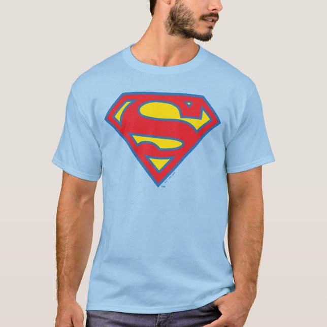 Klassisk supergirl-Logotyp med blå kontur T Shirt (Framsida)