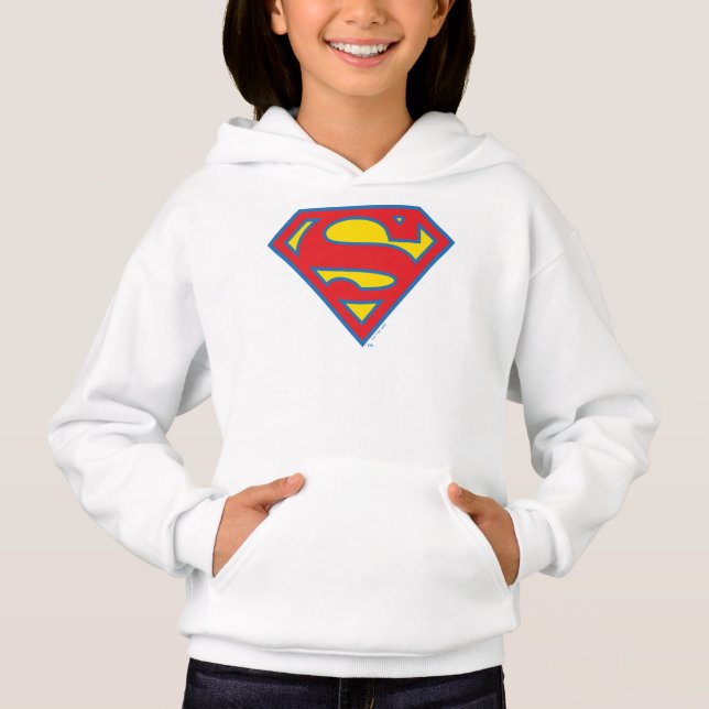Klassisk supergirl-Logotyp med blå kontur T Shirt (Framsida)